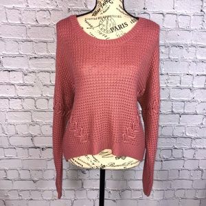 Almost Famous Women’s Pink Knitted Round Neck Sweater Size XL